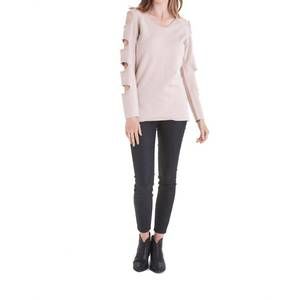 NEW LOVE TOKEN gabby ladder sleeve sweater in beige